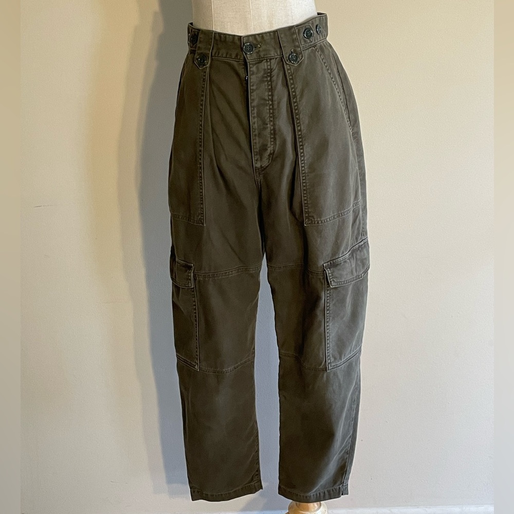 Anthro Agolde Army Green High Waist Cargo Pants